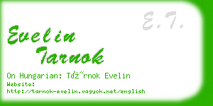 evelin tarnok business card